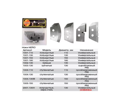 НОЖИ "НЕРО" ПОЛУКРУГЛЫЕ 150мм #1001-150